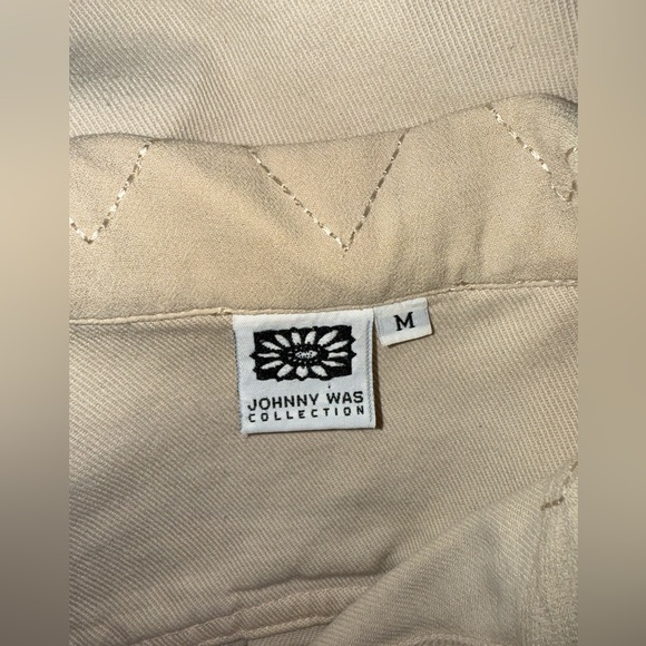 JOHNNY WAS COLLECTION Workman Denim Tencel Cotton Collard Zip Up Jacket VINTAGE - Picture 2 of 14